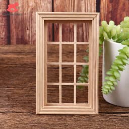 1/12 Dollhouse Miniature Blank Wood Window Frame Doll House Accessories Pretend Play Toy For Doll House Furniture Miniatures