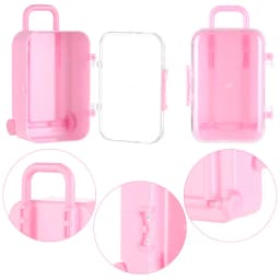 Fashion Mini Suitcase for Dolls Miniature Toys Trunk Dollhouse Decoration Lovely Small Clutch Jewellery Box Doll Handbag