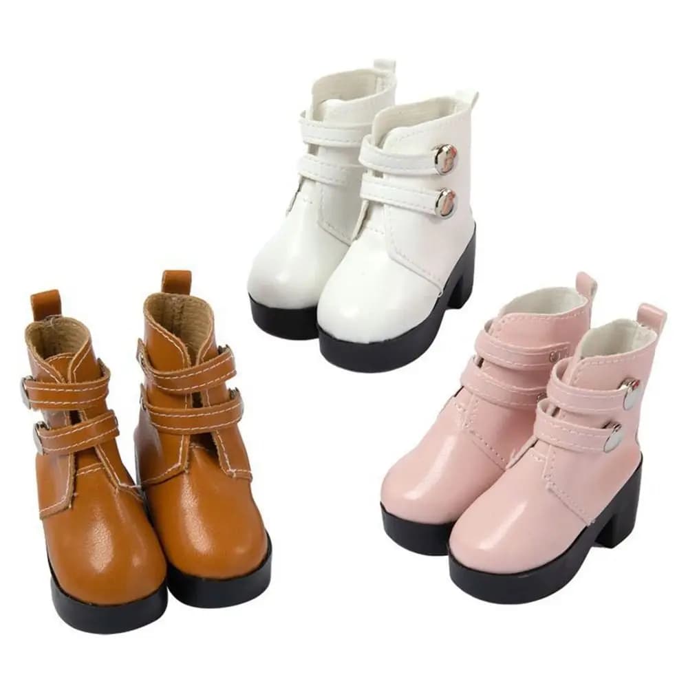 Fashion Bjd Doll Shoes 1/3 Dolls Accessories PU Leather Rivet Boots For 18-inch Doll Clothes 1/6 BJD Doll Wearing Shoes