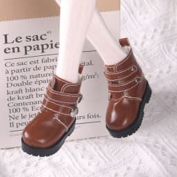 Fashion Bjd Doll Shoes 1/3 Dolls Accessories PU Leather Rivet Boots For 18-inch Doll Clothes 1/6 BJD Doll Wearing Shoes