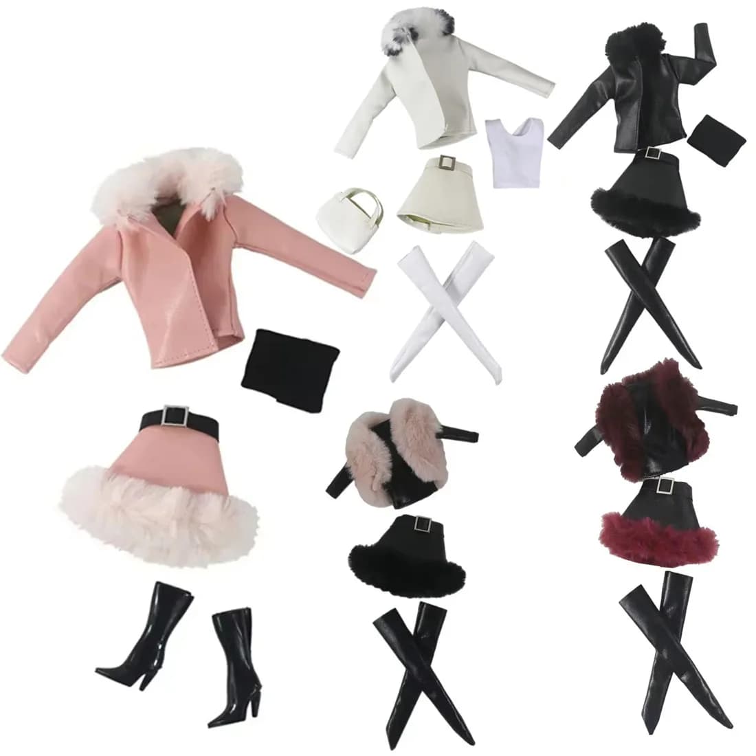 Handmade BABI CLOTHES Leather Fur Clothes Outfit for 11.5 inch 30cm Doll bjd clothes Many Style Gifts for doll accessories