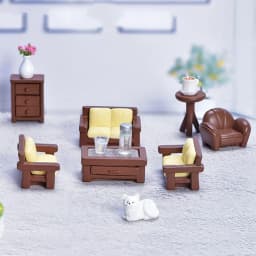 Miniature Dollhouse Furniture Dollhouse Ornament Dolls House Mini Toy Accessories Table chair shafa Model Kids Toy