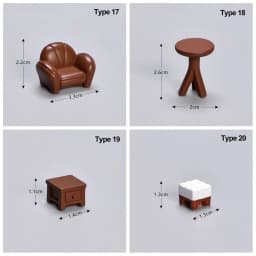 Miniature Dollhouse Furniture Dollhouse Ornament Dolls House Mini Toy Accessories Table chair shafa Model Kids Toy