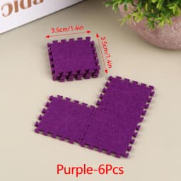 1:12 Dollhouse Miniature DIY Jigsaw Plush Shaggy Carpet Baby Puzzles Playmat Floor Area Rug Playing Mat for Doll House Decor