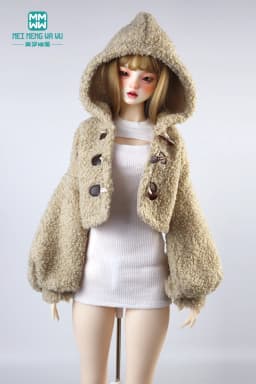 Clothes for Doll Fashion Plush Hooded Jacket for 58-60cm 1/3 BJD Toy Ball Joint Doll DD DDL Doll Toys Gift