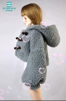 Clothes for Doll Fashion Plush Hooded Jacket for 58-60cm 1/3 BJD Toy Ball Joint Doll DD DDL Doll Toys Gift