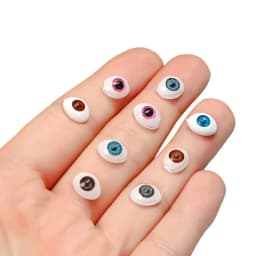 1Pair Oval Doll Eyes Realistic Half Round Craft Accessories Acrylic DIY Eyeballs Reborn Doll Eyes BJD Mini Easy Use Simulation