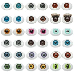 1Pair Oval Doll Eyes Realistic Half Round Craft Accessories Acrylic DIY Eyeballs Reborn Doll Eyes BJD Mini Easy Use Simulation