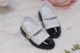 BJD MSD Doll Shoes In Stock YOSD 1/6 1/4 Black White Match Color Pointed Toe Black-White Small Leather Shoes BJD Accessories