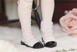 BJD MSD Doll Shoes In Stock YOSD 1/6 1/4 Black White Match Color Pointed Toe Black-White Small Leather Shoes BJD Accessories