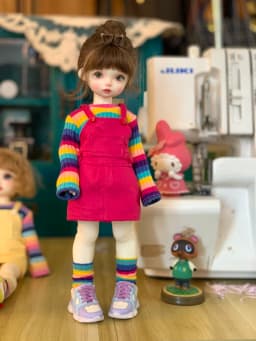 BJD doll clothes for 1/4 1/5 1/6 size cute doll sweater dress BJD doll clothes 1/4 1/5 1/6 suit doll accessories (3 points)