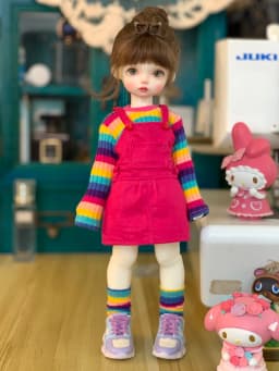 BJD doll clothes for 1/4 1/5 1/6 size cute doll sweater dress BJD doll clothes 1/4 1/5 1/6 suit doll accessories (3 points)