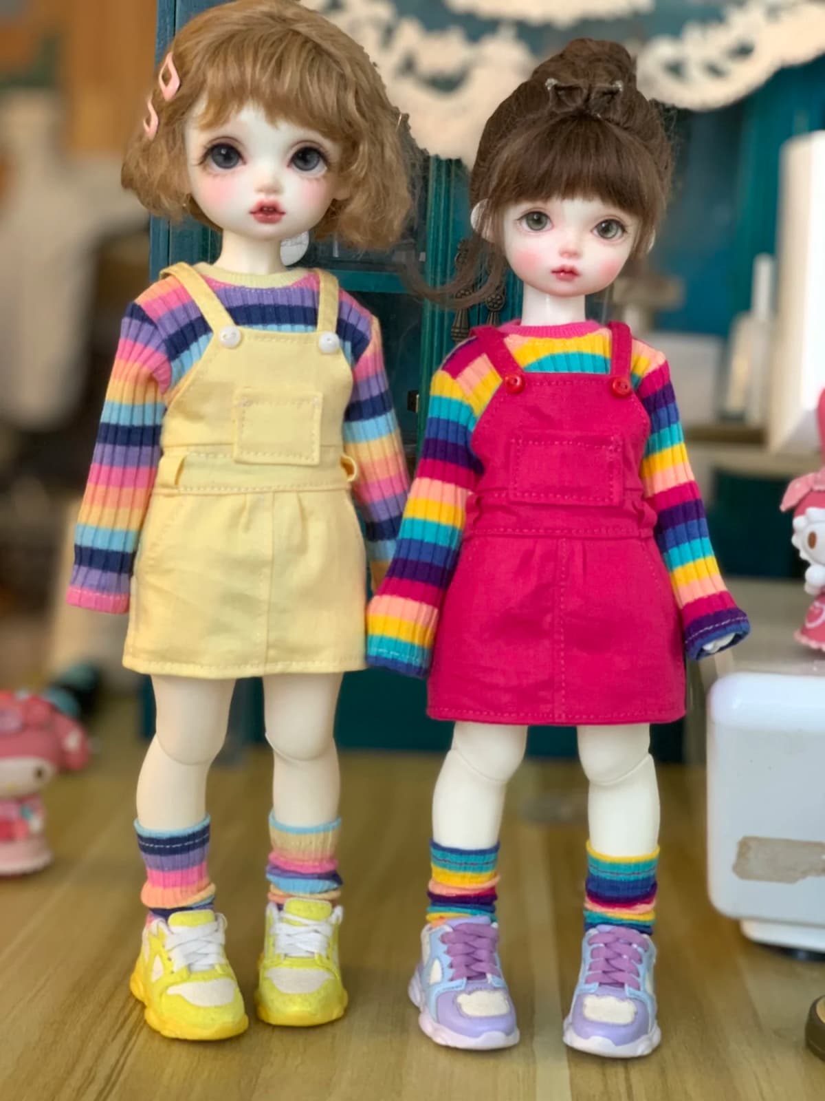 BJD doll clothes for 1/4 1/5 1/6 size cute doll sweater dress BJD doll clothes 1/4 1/5 1/6 suit doll accessories (3 points)