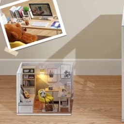 Wooden Miniature Doll House DIY Small House Kit Making Room Toys 3D Puzzle Assembly Building Model Toys for Birthday Gifts