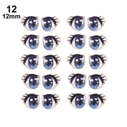 10Pairs Cartoon Eyes Stickers Long Eyelashes Cute Eyes Sticker Anime Figurine Doll Face Decals DIY Doll Accessories