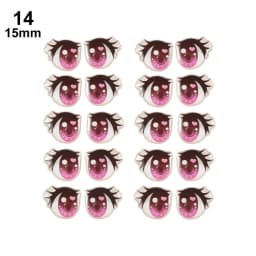 10Pairs Cartoon Eyes Stickers Long Eyelashes Cute Eyes Sticker Anime Figurine Doll Face Decals DIY Doll Accessories
