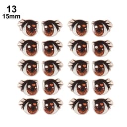 10Pairs Cartoon Eyes Stickers Long Eyelashes Cute Eyes Sticker Anime Figurine Doll Face Decals DIY Doll Accessories