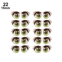 10Pairs Cartoon Eyes Stickers Long Eyelashes Cute Eyes Sticker Anime Figurine Doll Face Decals DIY Doll Accessories