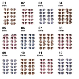 10Pairs Cartoon Eyes Stickers Long Eyelashes Cute Eyes Sticker Anime Figurine Doll Face Decals DIY Doll Accessories