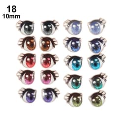 10Pairs Cartoon Eyes Stickers Long Eyelashes Cute Eyes Sticker Anime Figurine Doll Face Decals DIY Doll Accessories