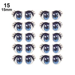 10Pairs Cartoon Eyes Stickers Long Eyelashes Cute Eyes Sticker Anime Figurine Doll Face Decals DIY Doll Accessories
