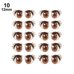 10Pairs Cartoon Eyes Stickers Long Eyelashes Cute Eyes Sticker Anime Figurine Doll Face Decals DIY Doll Accessories