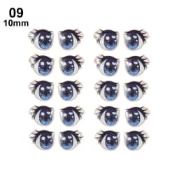 10Pairs Cartoon Eyes Stickers Long Eyelashes Cute Eyes Sticker Anime Figurine Doll Face Decals DIY Doll Accessories
