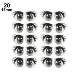 10Pairs Cartoon Eyes Stickers Long Eyelashes Cute Eyes Sticker Anime Figurine Doll Face Decals DIY Doll Accessories
