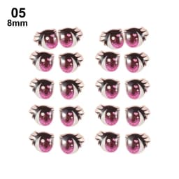 10Pairs Cartoon Eyes Stickers Long Eyelashes Cute Eyes Sticker Anime Figurine Doll Face Decals DIY Doll Accessories