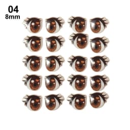 10Pairs Cartoon Eyes Stickers Long Eyelashes Cute Eyes Sticker Anime Figurine Doll Face Decals DIY Doll Accessories
