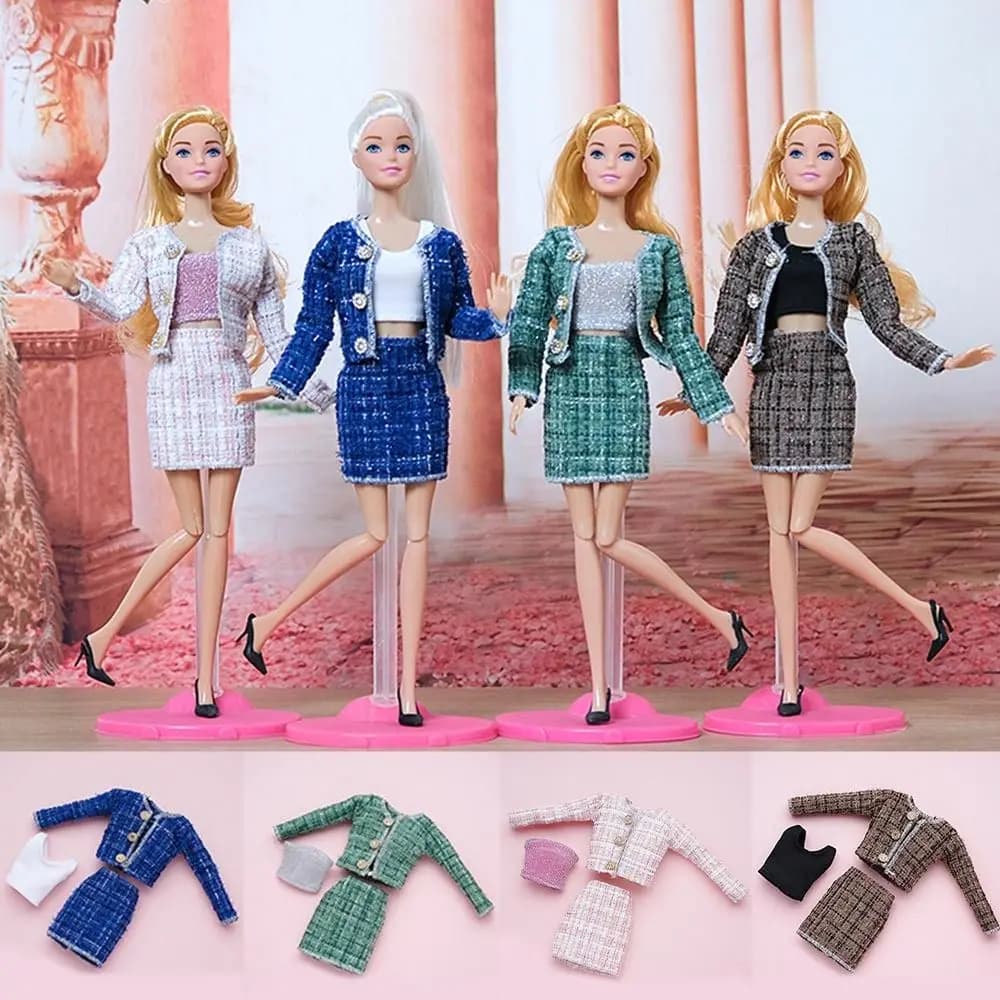 1/6 Doll Fashion Casual Clothes Winter Wear Elegant Coat Skirt Doll Wearing Set For 29~32 cm Doll Clothes Accessories DIY Gift