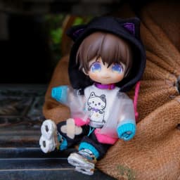 New Ob11 Doll Punk Style Clothing Dolls Cat Ear Casual Shorts Doll Clothes set For Nendoroids Ob11,Molly,Obitsu 11,1/12 Doll