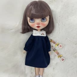 Blyth Clothes Azone OB22 OB24 Doll Accessories Fashion Denim Strap Short Skirt with Long Sleeved Dress Pleated Skirt Toy Gift