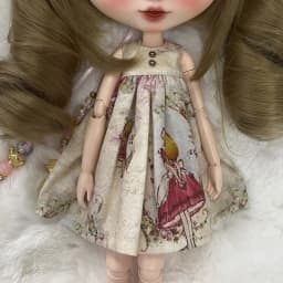 Blyth Clothes Azone OB22 OB24 Doll Accessories Fashion Denim Strap Short Skirt with Long Sleeved Dress Pleated Skirt Toy Gift