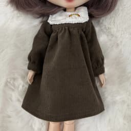 Blyth Clothes Azone OB22 OB24 Doll Accessories Fashion Denim Strap Short Skirt with Long Sleeved Dress Pleated Skirt Toy Gift