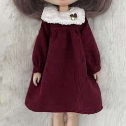 Blyth Clothes Azone OB22 OB24 Doll Accessories Fashion Denim Strap Short Skirt with Long Sleeved Dress Pleated Skirt Toy Gift