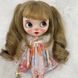 Blyth Clothes Azone OB22 OB24 Doll Accessories Fashion Denim Strap Short Skirt with Long Sleeved Dress Pleated Skirt Toy Gift