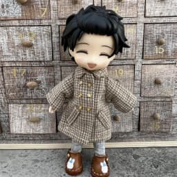 New Ob11 Clothes Plaid Windbreaker Coat Long Coat Pants Doll Warm Clothing For Molly,Gsc Body, Ymy, P9, Obitsu11, 1/12 Bjd Doll
