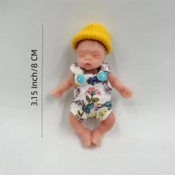 3.15 Inch 8 cm Full Silicone Body Mini Reborn Girl Handmade Lifelike Bebe Reborn Doll