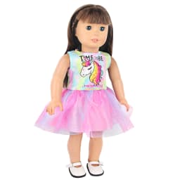 Lovely Cartoon Doll Accessories Dress Outfit Unicorn Clothing Skirt For 43Cm Rebirth Doll 18Inch Baby Girl Doll DIY Toy Gifts