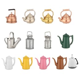 1:12 Scale Dollhouse Kettle Miniature Teapot Mini Watering Pot Doll Accessories Scene Model Dolls House Furniture Playing Gift
