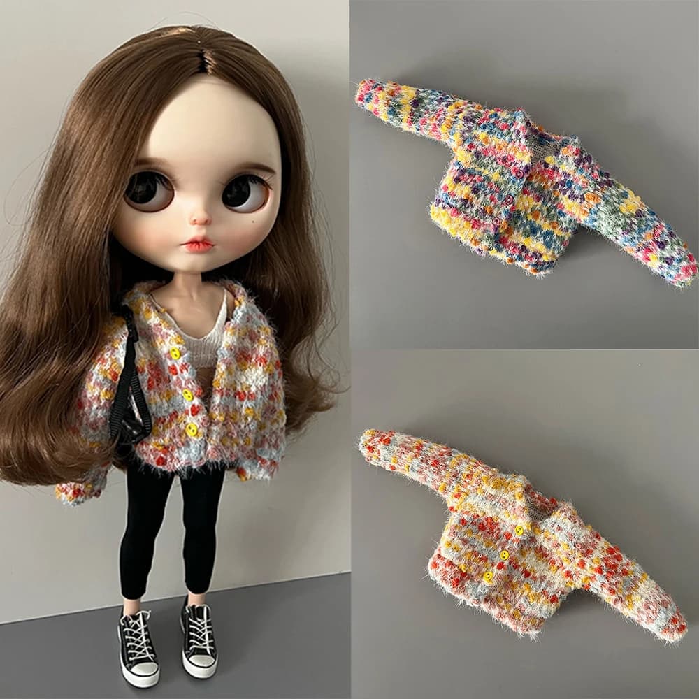 Handmade Ob22 24 Doll Knitted Sweater Doll Colorful Sweater Jacket For Blythes Ymy Licca Azones Ob24 Ob27 Fr Doll