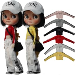 For Blythe Doll Clothes Sport T-Shirt Tops Baseball Cap for Ob24 Ob22 Azone Doll Casual Pants