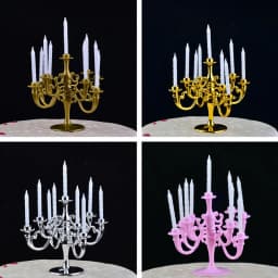 1Set Candles and Candlestick Birthday Party Cake Candle Holders Toppers Decor
