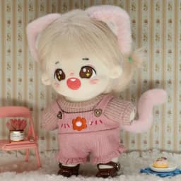 20cm Dolls Accessories Cute Plush Cat Ear Headband Hairy Tail For Cotton Stuffed Toys Headwear Idol Dolls Hair Decor
