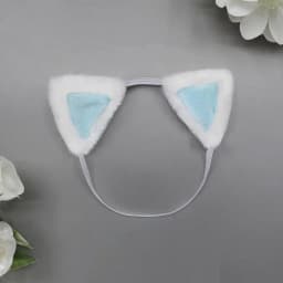 20cm Dolls Accessories Cute Plush Cat Ear Headband Hairy Tail For Cotton Stuffed Toys Headwear Idol Dolls Hair Decor