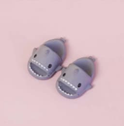 Pair Of 1:12 Dollhouse Miniature Things Cute Shark Slippers Doll Shoes Suit For Ob11 1/12 Bjd Doll Gsc DOD, YMY Doll Accessories