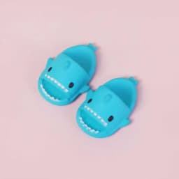 Pair Of 1:12 Dollhouse Miniature Things Cute Shark Slippers Doll Shoes Suit For Ob11 1/12 Bjd Doll Gsc DOD, YMY Doll Accessories