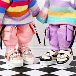 1 Pair of OB11 Doll Baby Shoes Big Eyes Cartoon Anime Cute Sneakers 1/12 Bjd Doll Shoes Decoration Detachable Doll PVC Material