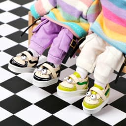 1 Pair of OB11 Doll Baby Shoes Big Eyes Cartoon Anime Cute Sneakers 1/12 Bjd Doll Shoes Decoration Detachable Doll PVC Material